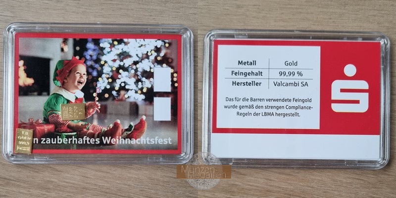 Deutschland. 2x 1g Goldbarren MM-Frankfurt Feingold: 2g Sparkasse  