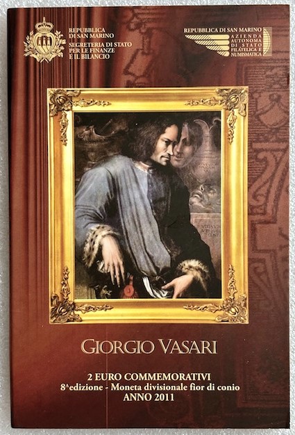  San Marino --- 2 Euro 2011 * 500.Geburtstag von Giorgio Vasari * , im Klappfolder   