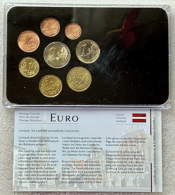  Lettland --- KMS 3,88 Euro 2014 * Prestige Coinset *, im Plastikblister   