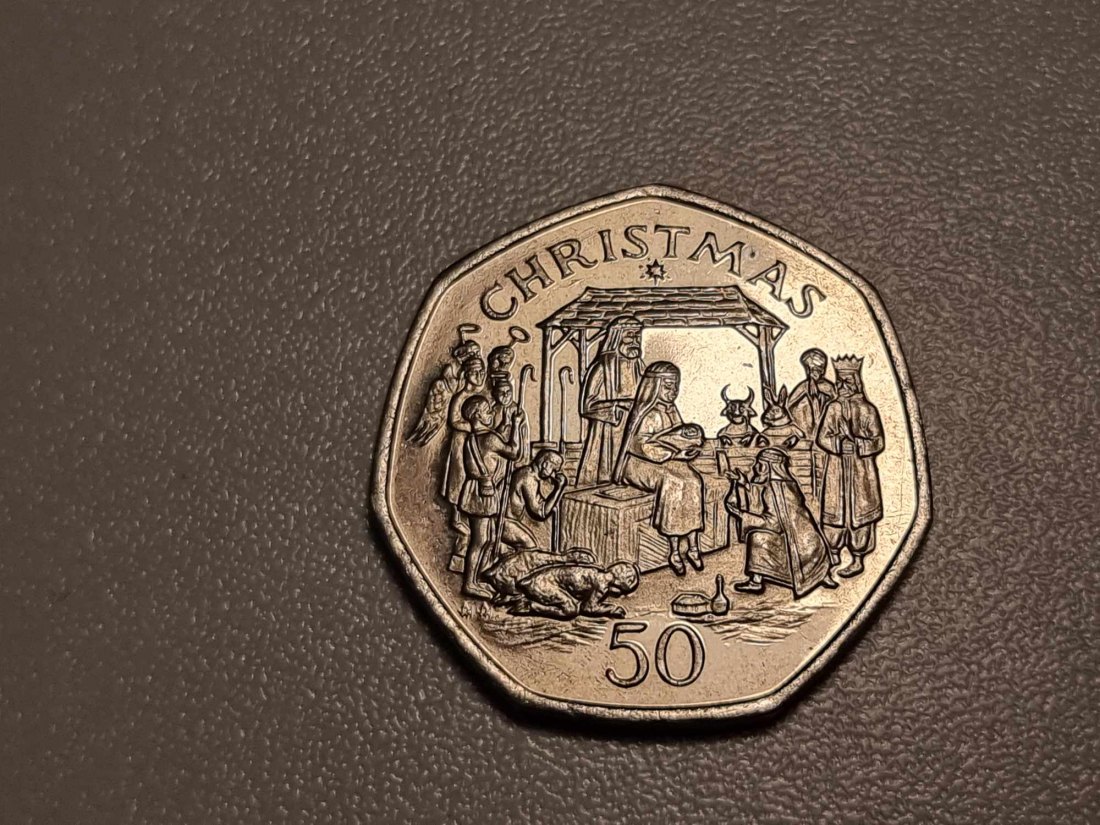  Isle of Man 50 Pence 1991 STG - Christmas   