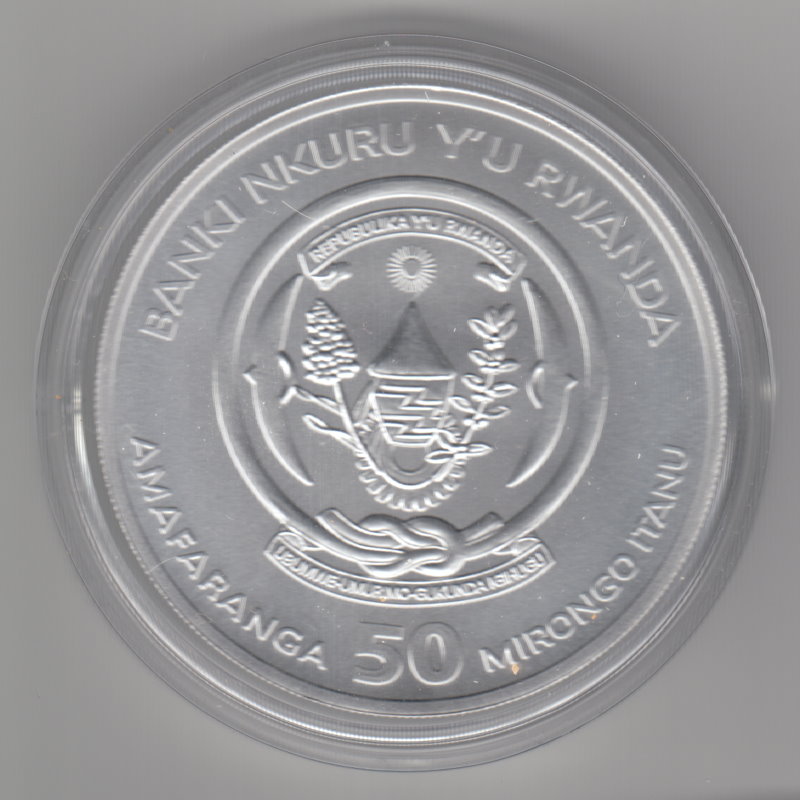  Ruanda, 50 Amafaranga 2019, Year of the Pig, 1 unze oz, 31,1 Gramm Feinsilber   