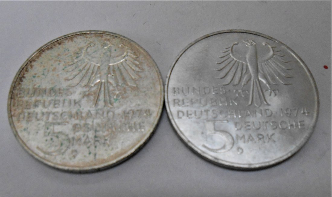  C12°°Deutschland 5 DM 0.625 Silber 2 x Gedenkmünze 1974 D 250. Geburtstag Immanuel Kant   