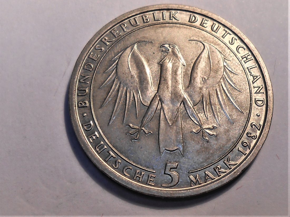  C18°°Deutschland 5 DM Kupfer-Nickel Gedenkmünze 1982 D J.W. von Goethe   