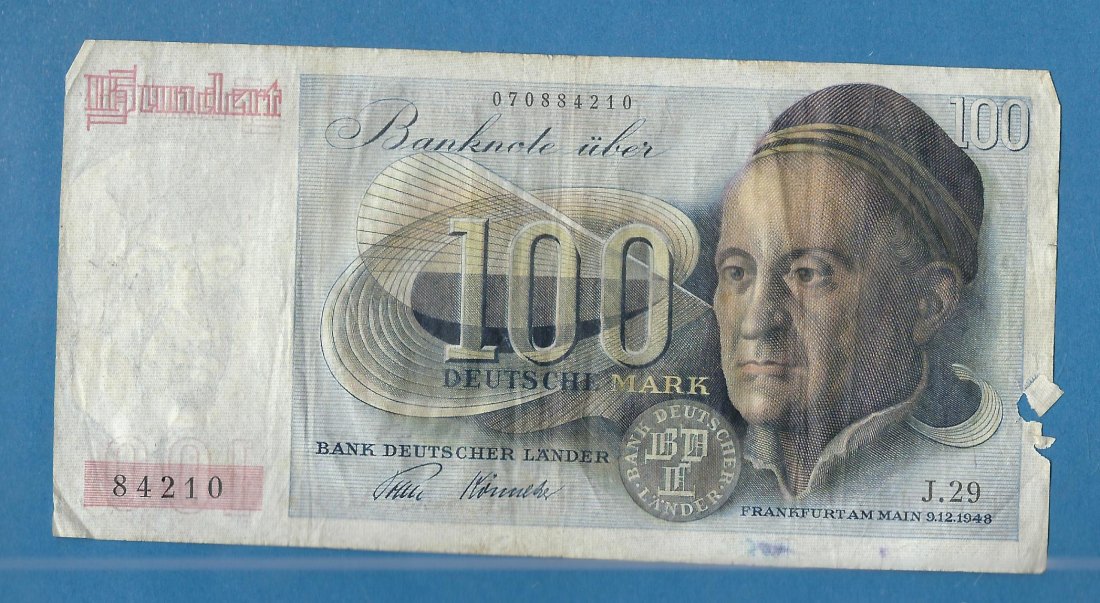  100 MARK Bank deutscher Länder Serie 1948 J29 Münzenankauf Koblenz Frank Maurer AG194   