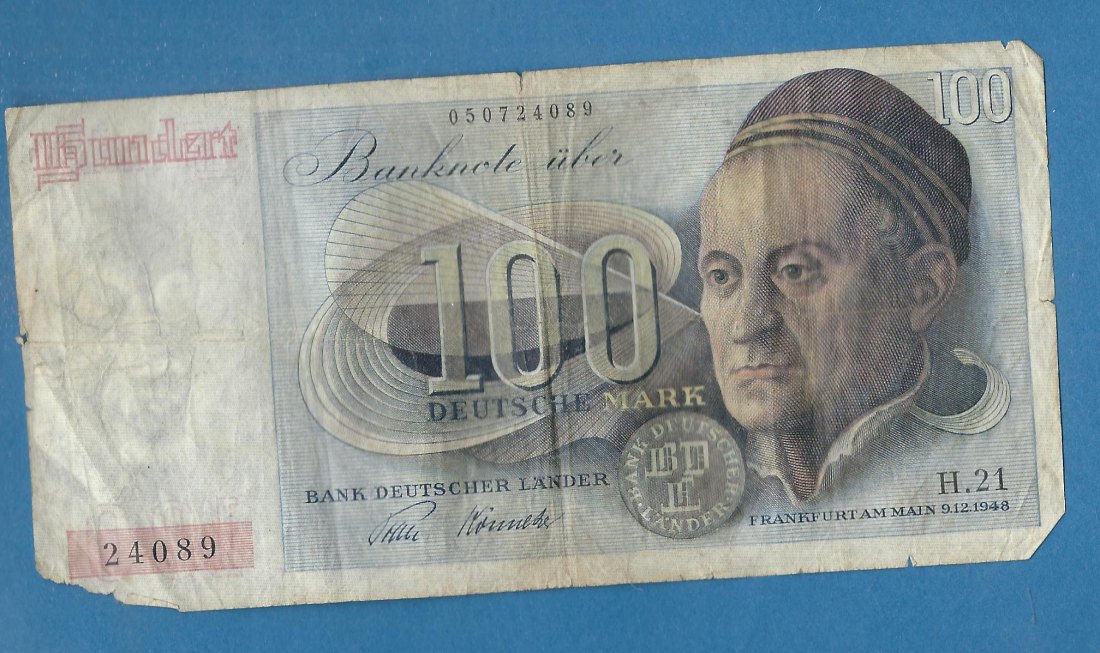  100 MARK Bank deutscher Länder Serie 1948 H.21 Münzenankauf Koblenz Frank Maurer AG198   