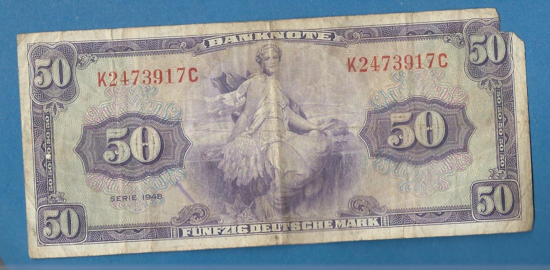  50 MARK Bank deutscher Länder Serie 1948  Münzenankauf Koblenz Frank Maurer AG200   