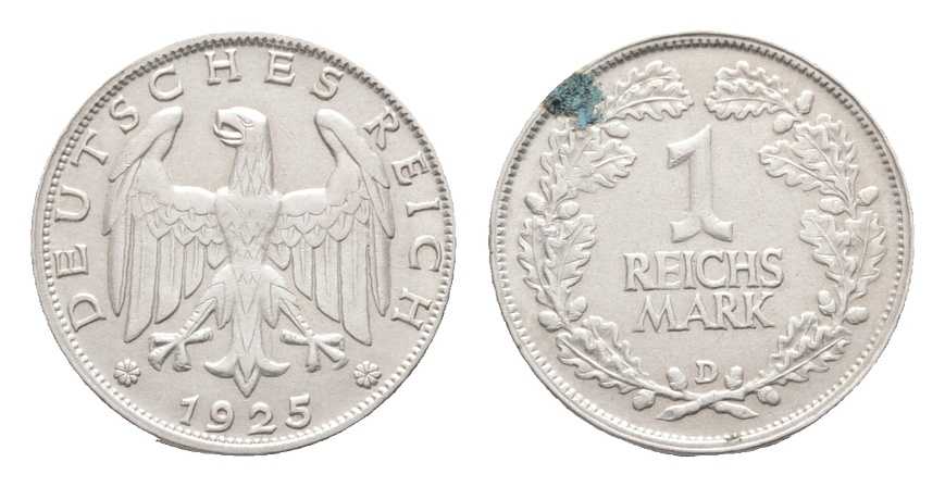  Weimarer Republik, 1 Reichsmark 1925 D   