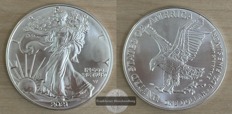  USA, 1 Dollar  2021  Walking Liberty     FM-Frankfurt Feinsilber: 31g   