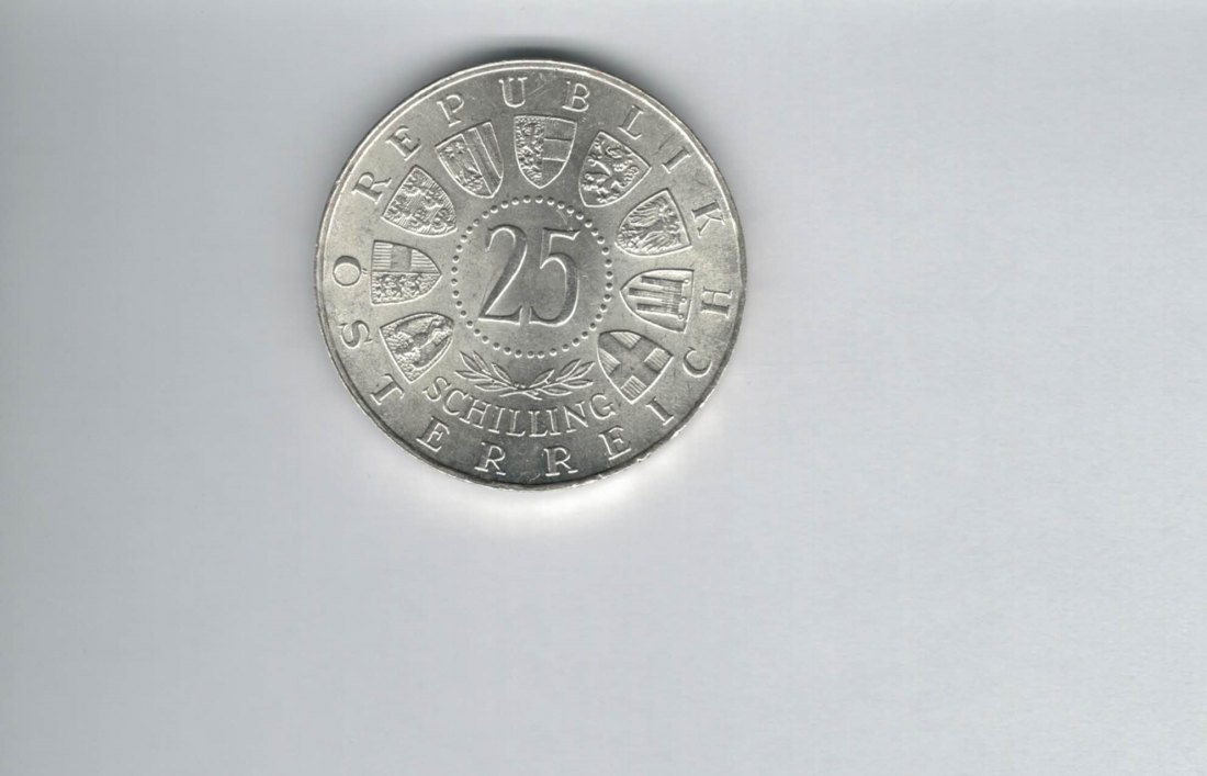  25 Schilling 1957 800 Jahre Mariazell 10,4g silber Gedenkmünze Österreich Spittalgold9800 (04588/3)   