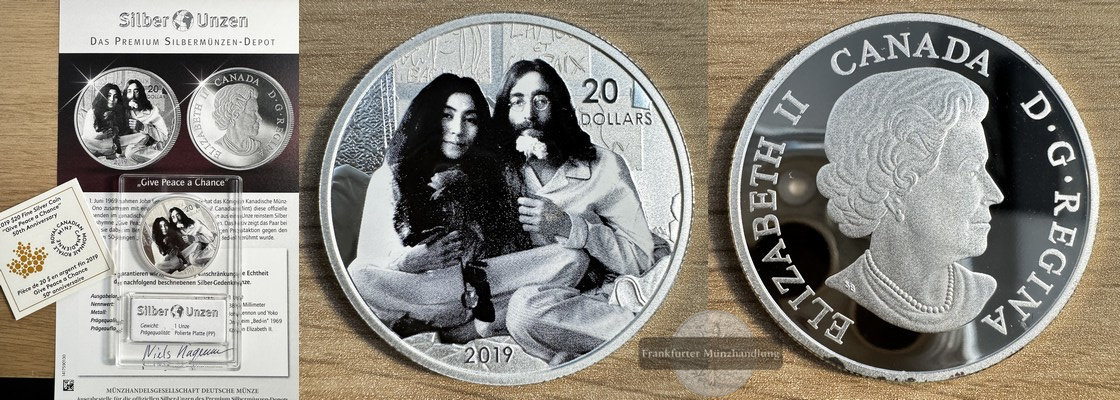  Kanada 20 Dollar 2019 - Give Peace a Chance - FM-Frankfurt   Feinsilber: 31,39g   