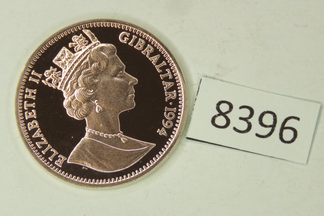  8396  Gibraltar 1994 - 14 ECU - Eurotunnel - 10 g Silber 0.925   