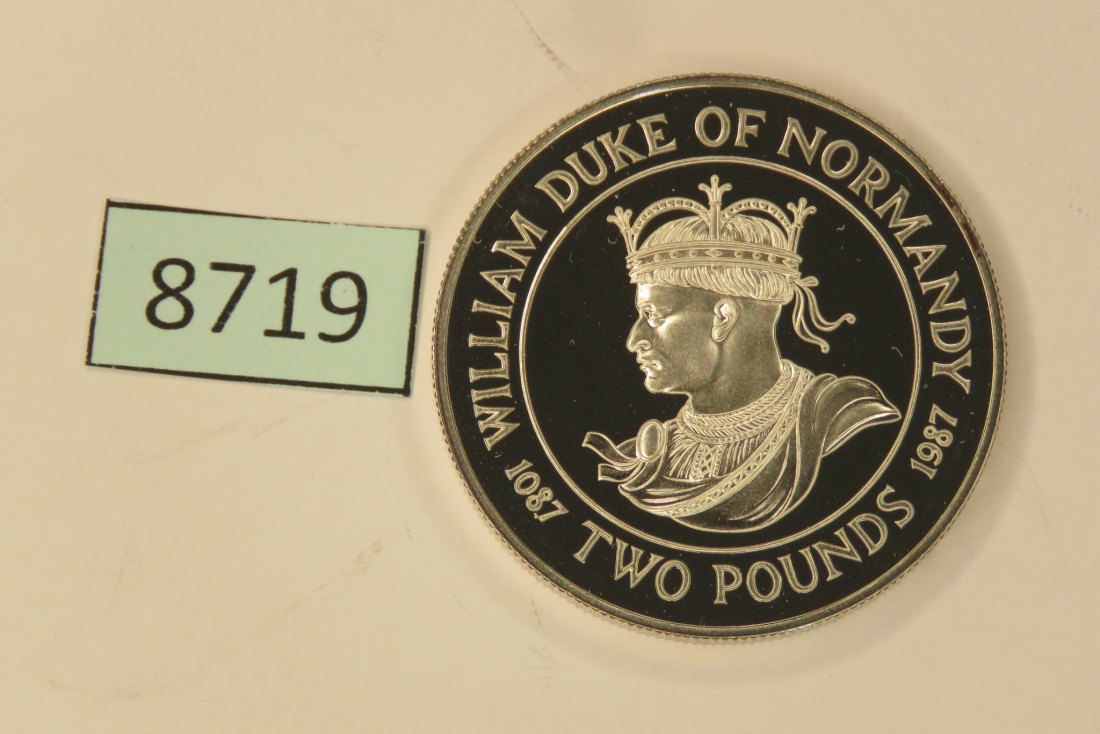  8719  Guernsey 1987 - 2 pounds - William the conqueror - 28,28 g Silber 0.925   