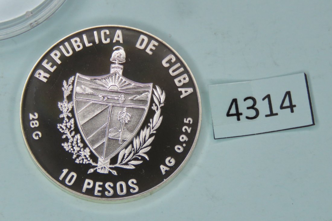  4314 Cuba  1990 - 10 Pesos - Olympia Volleyball - 28 g Silber 0.925   