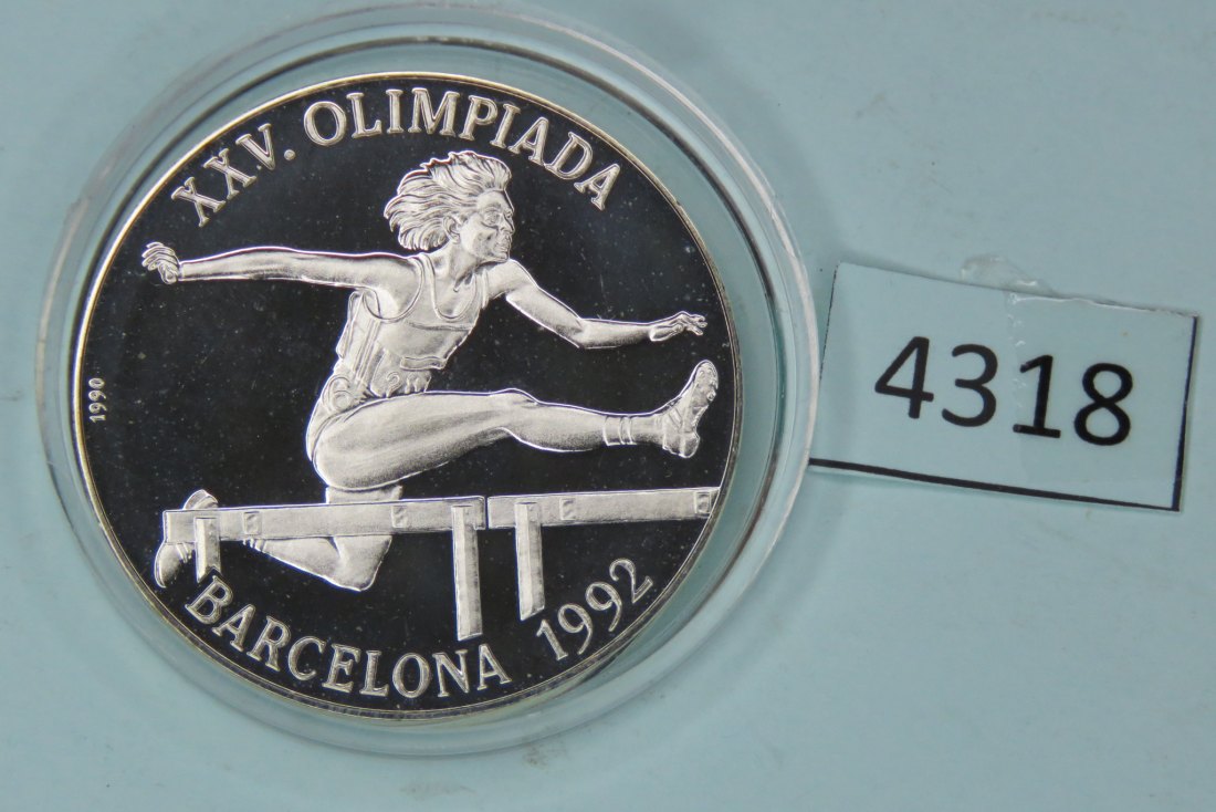  4318 Cuba  1990 - 10 Pesos - Olympia Hürdenlauf - 28 g Silber 0.925   