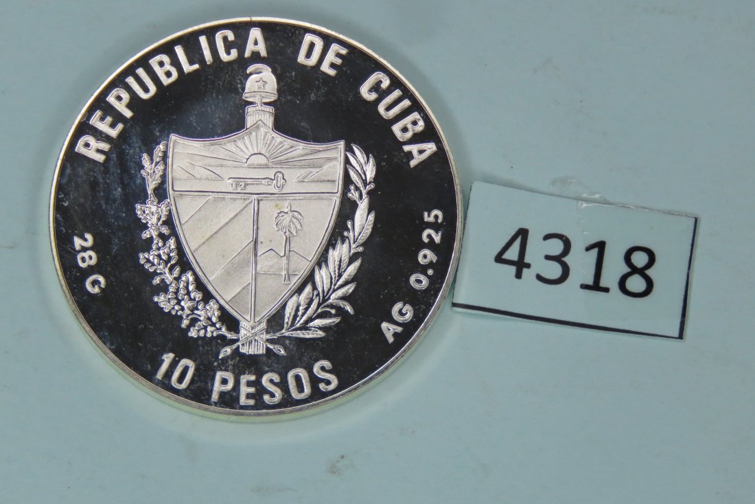  4318 Cuba  1990 - 10 Pesos - Olympia Hürdenlauf - 28 g Silber 0.925   