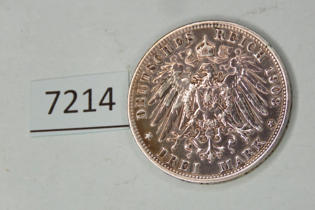  7214 Württemberg  1908 - 3 Mark   