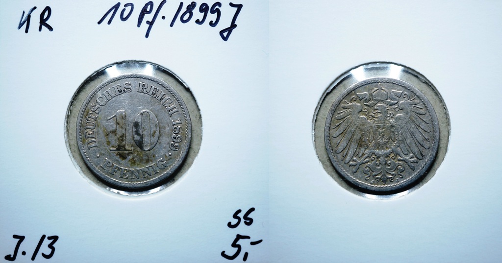  Kaiserreich, 10 Pfennig 1899 J   