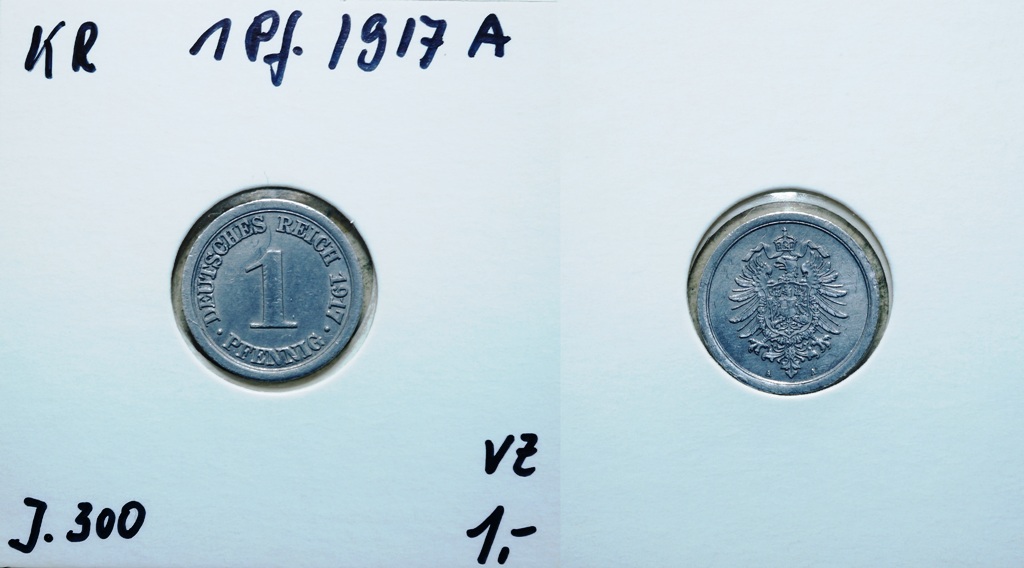  Kaiserreich, 1 Pfennig 1917 A   