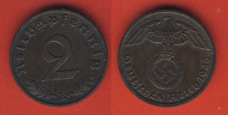  Deutsches Reich 2 Reichspfennig 1940 E   