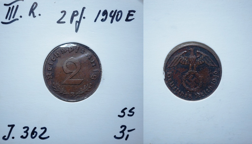  3. Reich, 2 Pfennig 1940 E   