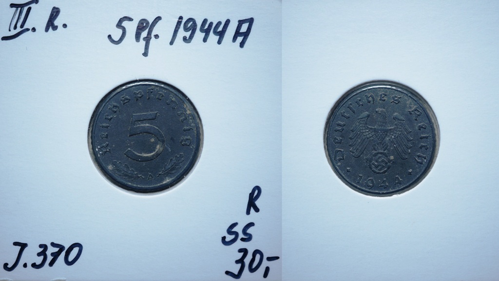  3. Reich, 5 Pfennig 1944 A   