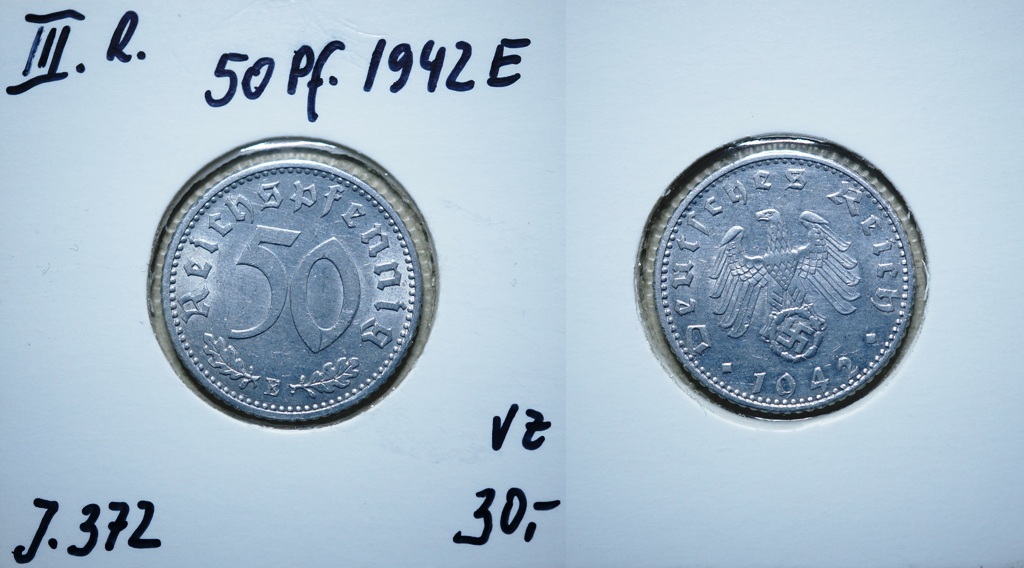  3. Reich, 50 Pfennig 1942 E   