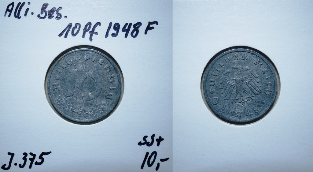  Alliierte Besatzung, 10 Pfennig 1948 F   