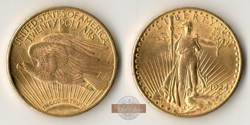 USA  20 Dollar MM-Frankfurt Feingold: 30,09g Double Eagle 1924 