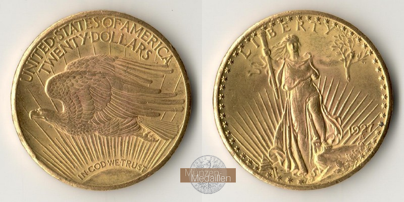 USA  20 Dollar MM-Frankfurt Feingold: 30,09g Double Eagle 1927 