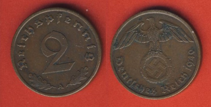  Deutsches Reich 2 Reichspfennig 1940 A   