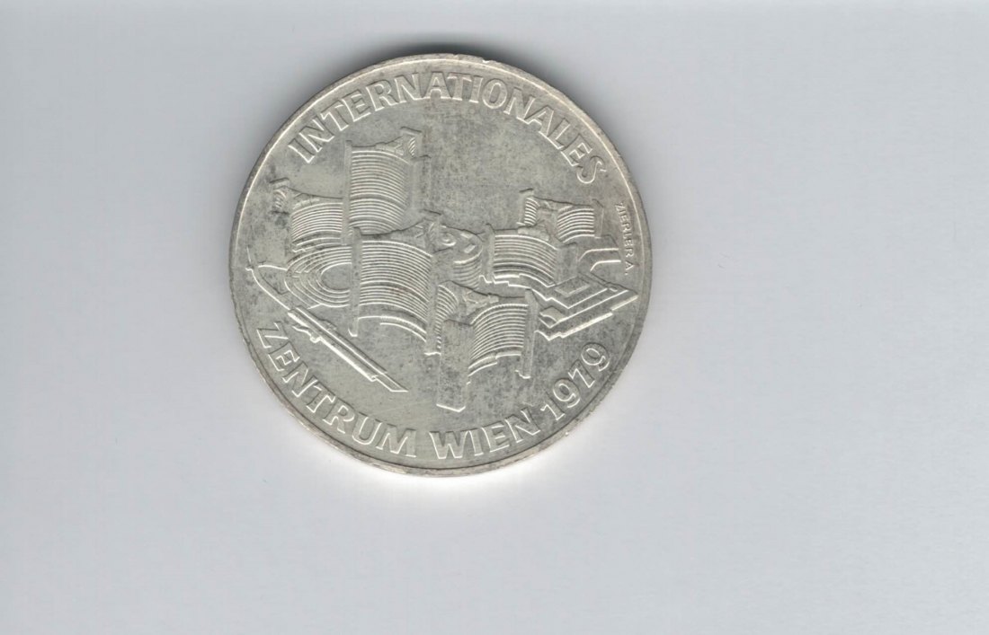  100 Schilling 1979 Internationales Zentrum Wien Uno City silber Österreich 2.Rep (01914/23)   