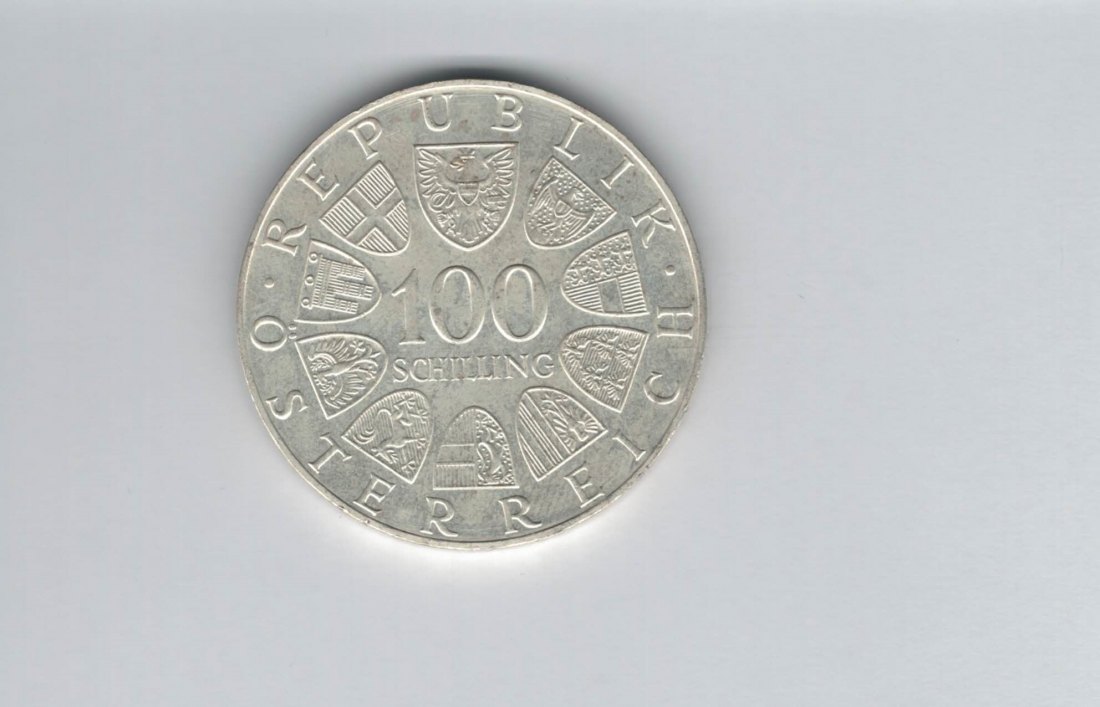  100 Schilling 1979 Internationales Zentrum Wien Uno City silber Österreich 2.Rep (01914/23)   