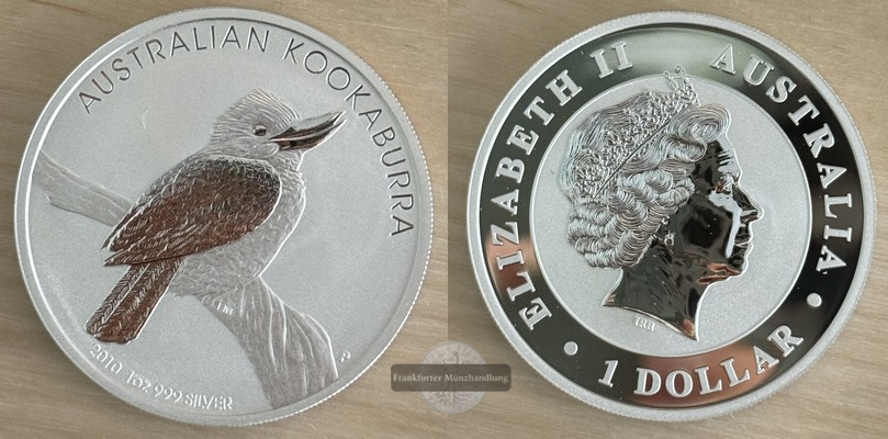  Australien  1 Dollar Kookaburra 2010  FM-Frankfurt  Feingewicht: 31,1g   