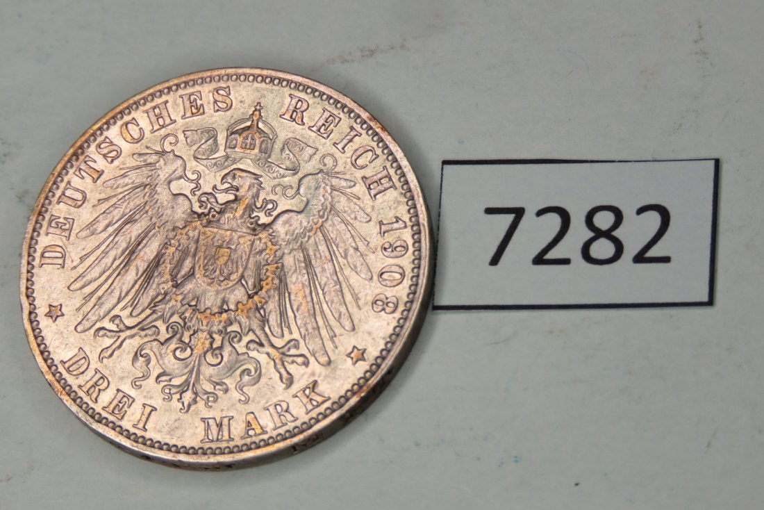  7282 Sachsen  1908 - 3 Mark   