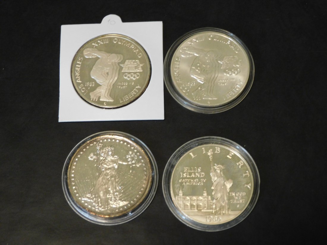  USA 3X 1 DOLLAR 1993-1986- AND 1 OUNCE .999 SILVER.GRADE-PLEASE SEE PHOTOS.   