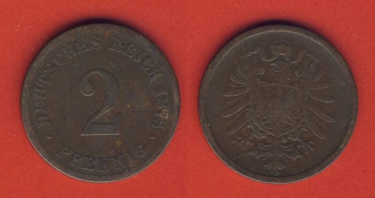  Kaiserreich 2 Pfennig 1875 E   