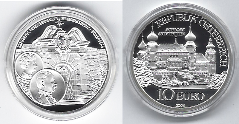  SZAIVERT 2. REPUBLIK ÖSTERREICH 10 EURO 2004 SCHLOSS ARTSTETTEN OVP POLIERTE PLATTE ZERTIFIKAT   