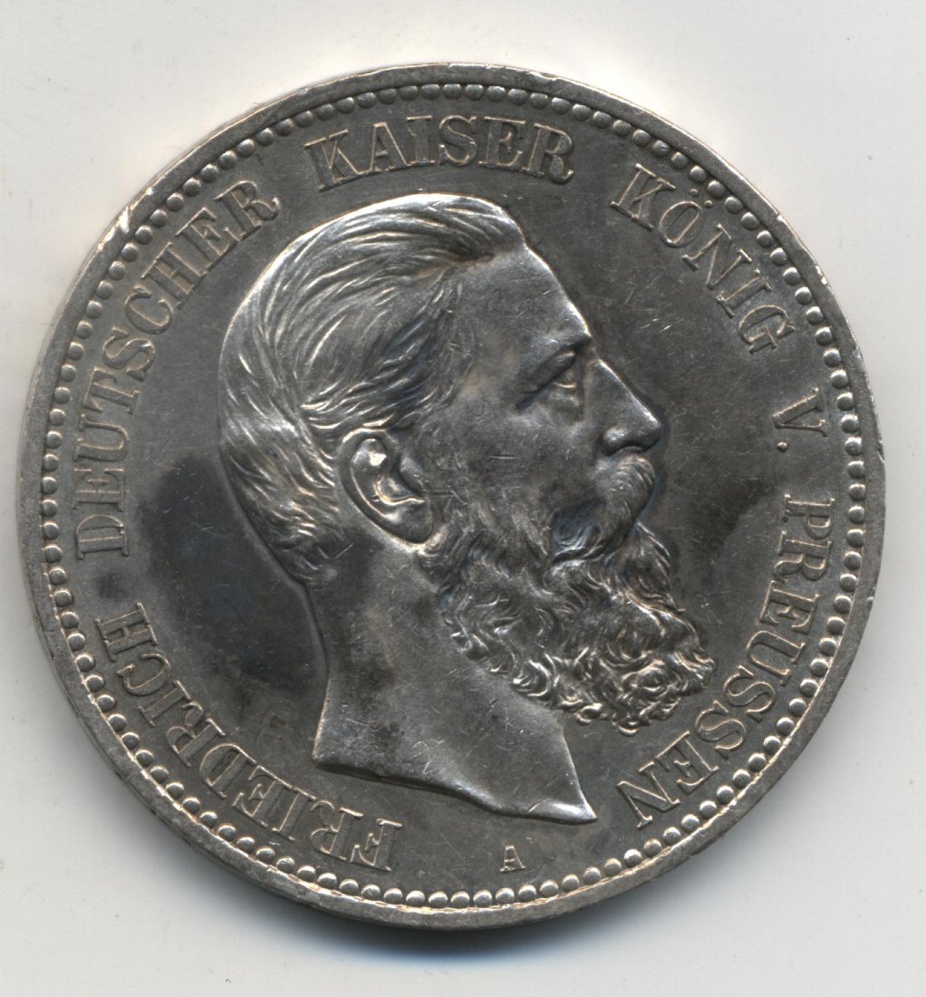  PREUSSEN 5 Mark Friedrich III 1888 A   