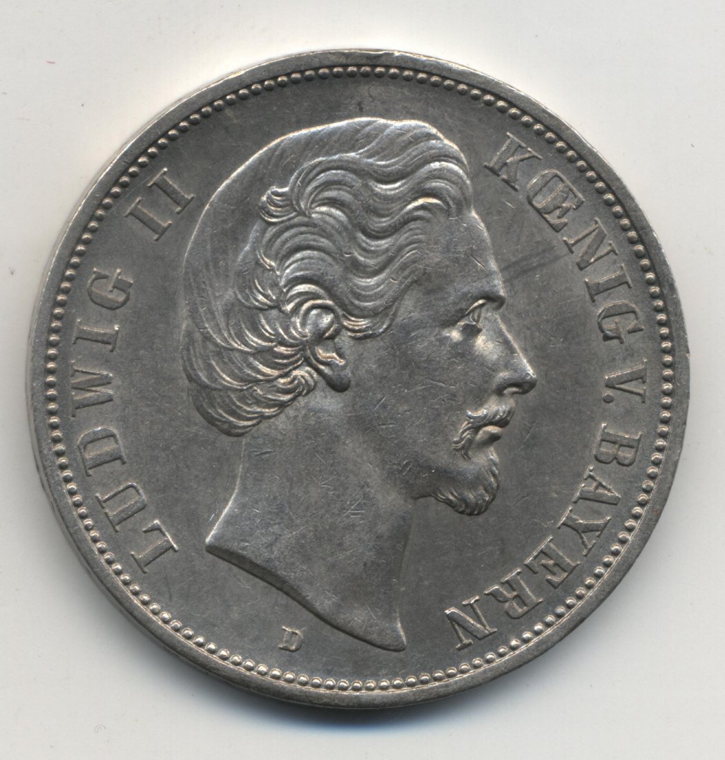  BAYERN 5 Mark 1876 Ludwig II D   