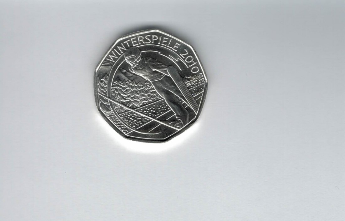  5 Euro 2010 Winterspiele Skisprung Österreich silber Spittalgold9800 (4974/16   