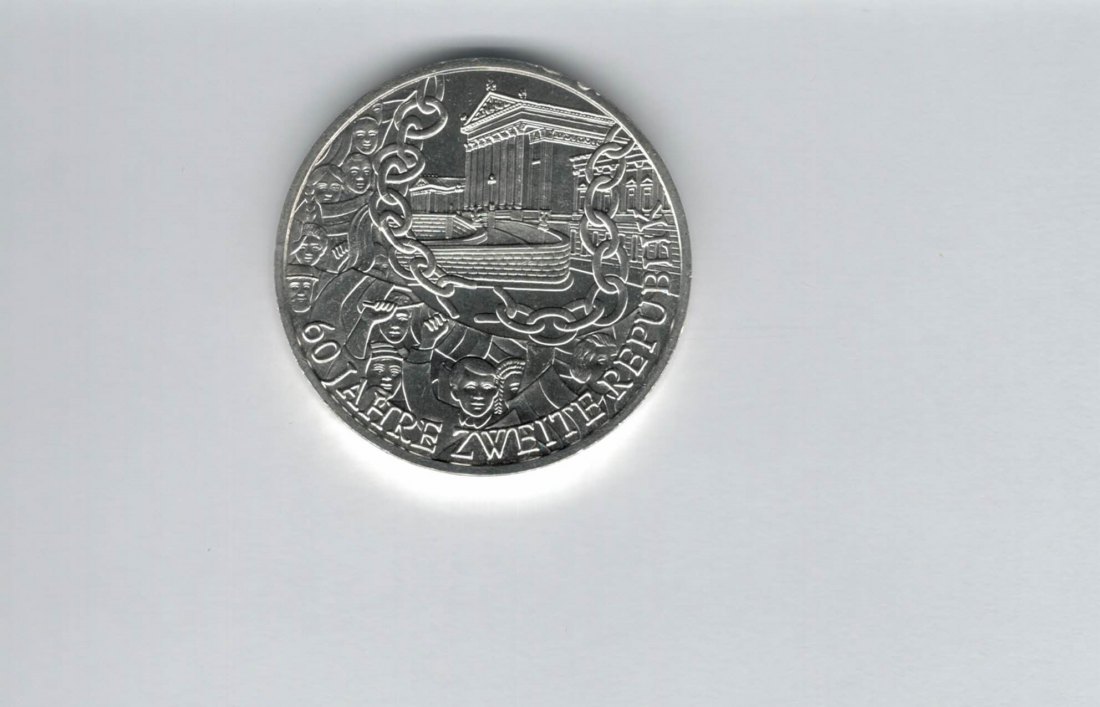  10 Euro 2005 60 Jahre Zweite Republik Österreich silber Spittalgold9800 (4971/7   