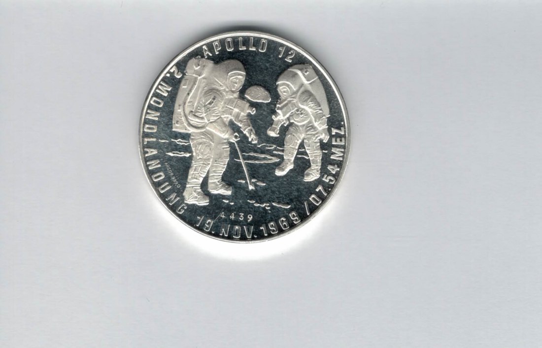  Silbermedaille 2. Mondlandung Astronauten der Apollo 12 Ag 999/15 g USA Spittalgold9800 (3469   