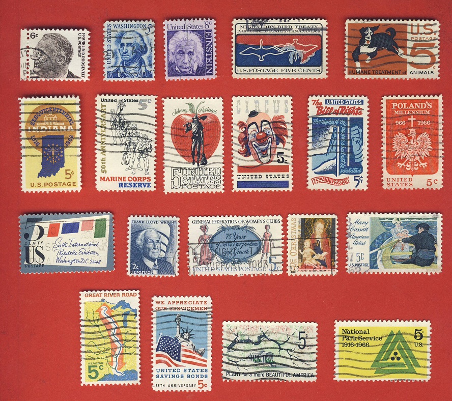  USA 1966 20 Marken  aus 1966 gestempelt   