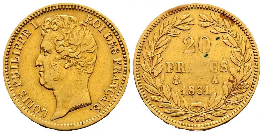 PEUS 2241 Frankreich 5,81 g Feingold. Louis Philippe I. (1830 - 1848) 20 Francs GOLD 1831 A Sehr schön