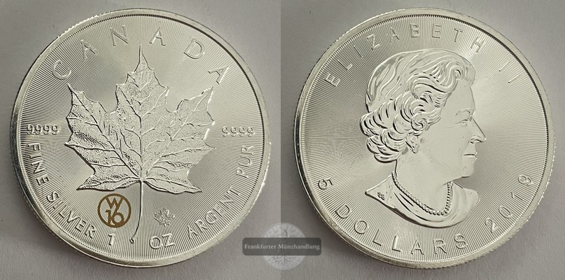  Kanada  5 Dollar 2019  Maple Leaf   FM-Frankfurt    Feinsilber: 31,1g   