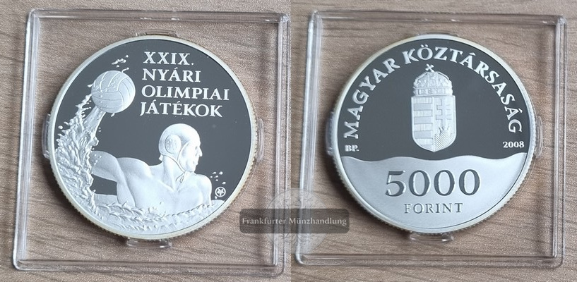  Ungarn  5000 Forint XXIX. Olympische Sommerspiele, Peking 2008 FM-Frankfurt  Feinsilber: 29,1g   