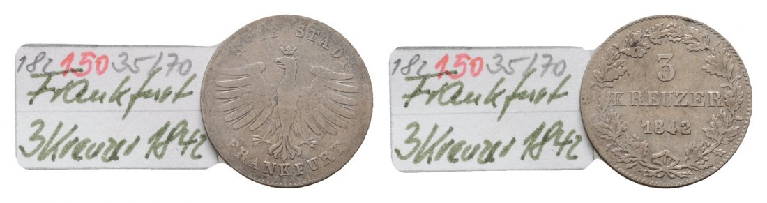  Altdeutschland; Frankfurt; Kleinmünze 1842   