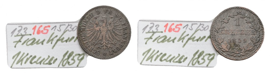  Altdeutschland; Frankfurt; Kleinmünze 1859   