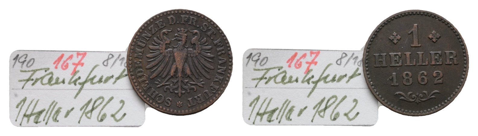  Altdeutschland; Frankfurt; Kleinmünze 1862   