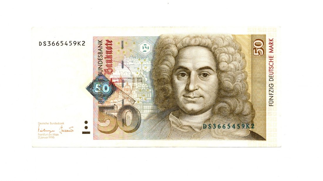  50 DM Deutschland 2.1.1996 DS_K Rsbg.309 sehr guter Zustand, siehe Scan   